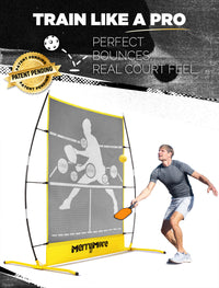 Pickleball Practice Rebounder Net: Portable 2in1 Trainer for Indoor Outdoor Dink Volley