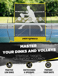 Pickleball Practice Rebounder Net: Portable 2in1 Trainer for Indoor Outdoor Dink Volley