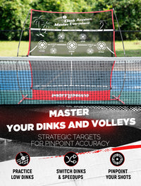 Pickleball Practice Rebounder for Training: Red Pickle Ball Net Training Equipment for Solo Practice - 6FT Mini Pickleball Net for Outdoor Driveway Backyard and Indoor Garage