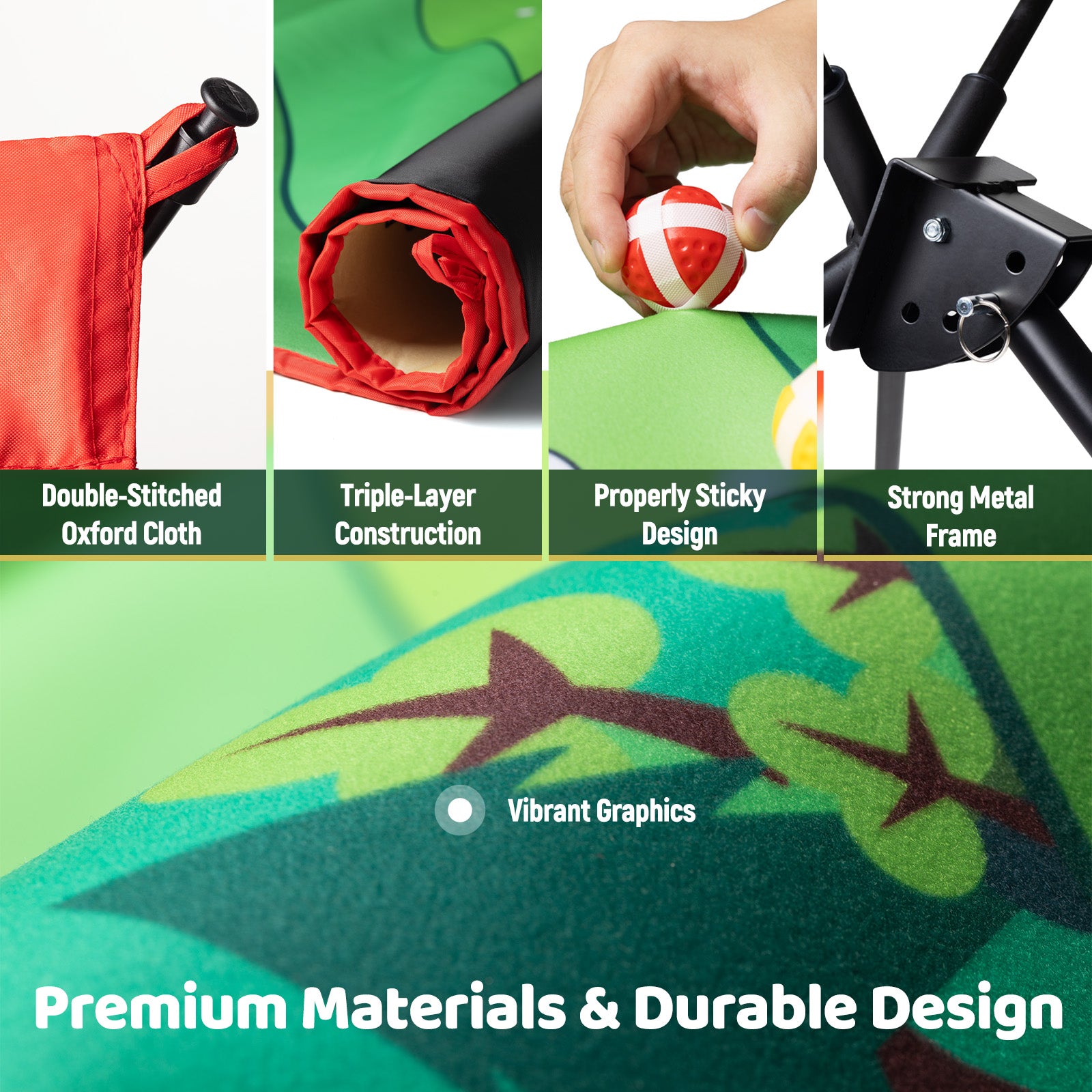 Golf Chipping Game Set : Portable 6-Angle Adjustable Practice Mat Set with 20 Sticky Balls for Indoor Outdoor Training & Family Fun (Golf Club Not Included)