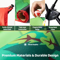 Golf Chipping Game Set : Portable 6-Angle Adjustable Practice Mat Set with 20 Sticky Balls for Indoor Outdoor Training & Family Fun (Golf Club Not Included)