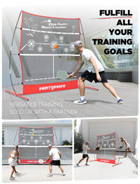 Pickleball Practice Rebounder for Training: Red Pickle Ball Net Training Equipment for Solo Practice - 6FT Mini Pickleball Net for Outdoor Driveway Backyard and Indoor Garage