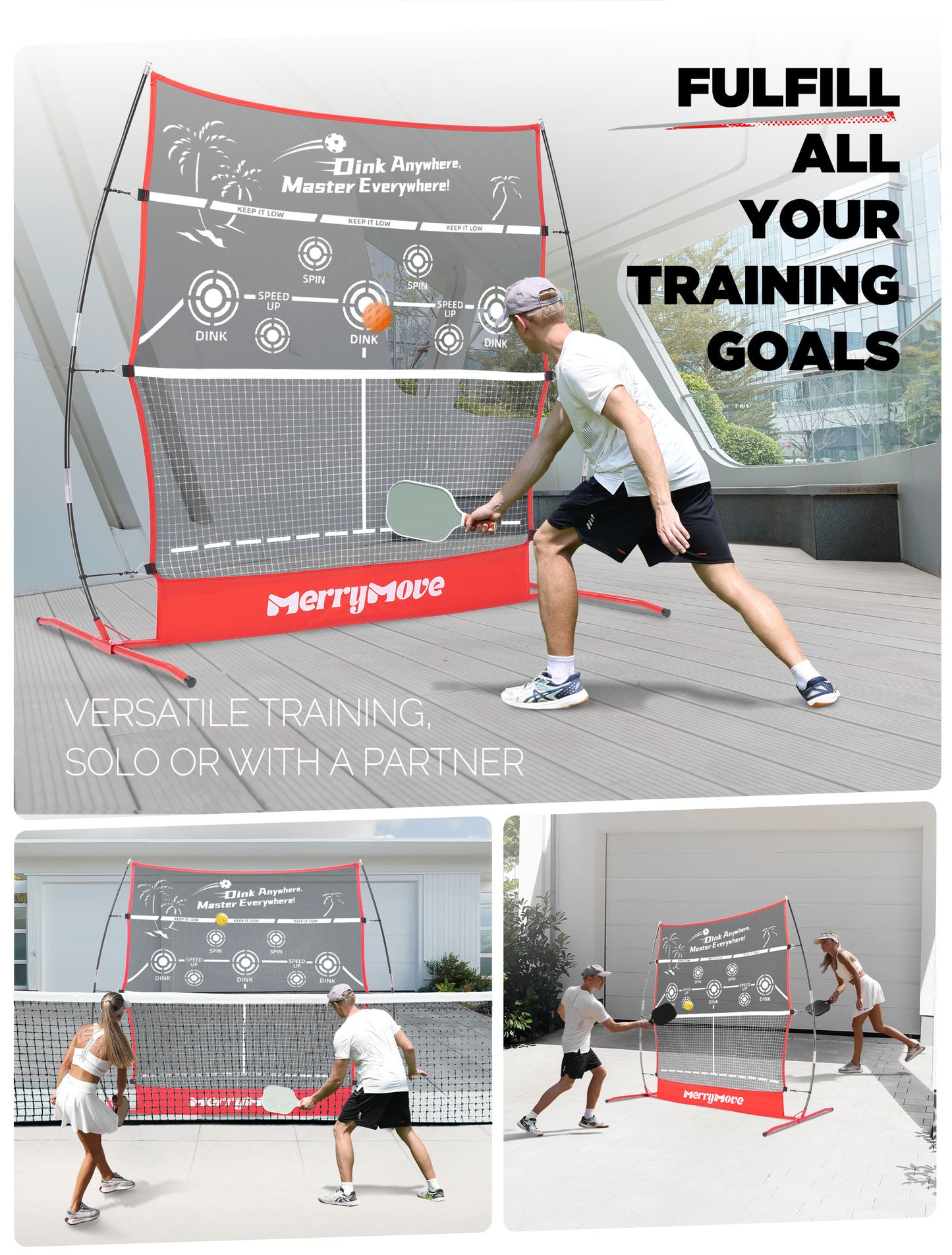 Pickleball Practice Rebounder: 2in1 Pickle Ball Equipment